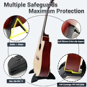 Onmiwod Guitar Stand - Foldable & Adjustable for All Instruments