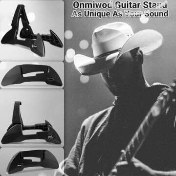 Onmiwod Portable Guitar Stand for Musicians and Performers