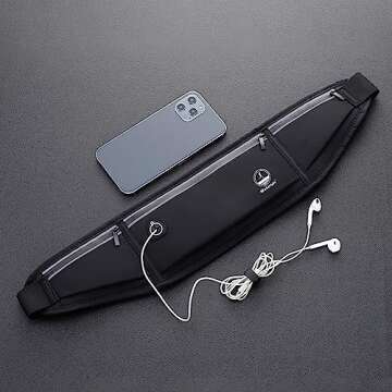 Running Belt Fanny Pack, Slim Waist Pack Bag Money Belt Phone Holder for Running