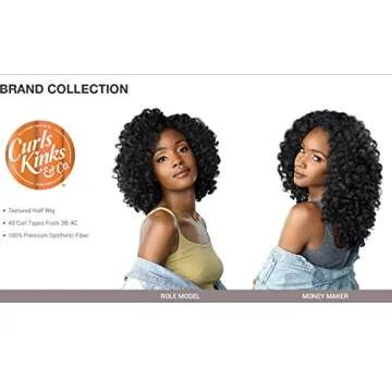 Sensationnel Half Wig Instant Weave Curls Kinks N Co Money Maker (1B)