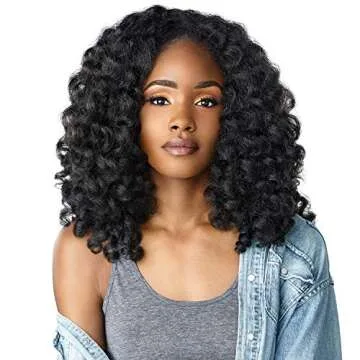 Sensationnel Half Wig Instant Weave Curls Kinks N Co Money Maker (1B)