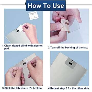 SOGEWO (30 Set/ 60 Pieces) Clear Vertical Blind Repair Tabs, Vertical Blind Repair Kit, Vertical Bli...