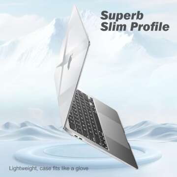 B BELK Compatible with MacBook Air 13 inch Case 2022 2021 2020 2019 2018 M1 A2337 A2179 A1932, Plastic Hard Shell Case + Keyboard Cover + Screen Protector for Mac Air 13 with Touch ID, Crystal Clear