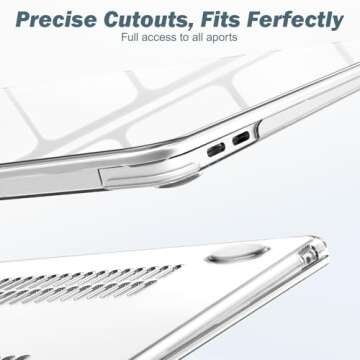 B BELK Compatible with MacBook Air 13 inch Case 2022 2021 2020 2019 2018 M1 A2337 A2179 A1932, Plastic Hard Shell Case + Keyboard Cover + Screen Protector for Mac Air 13 with Touch ID, Crystal Clear