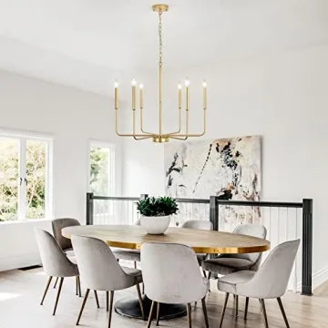 ZCHAOZ Gold Chandelier for Dining Room & Entryway