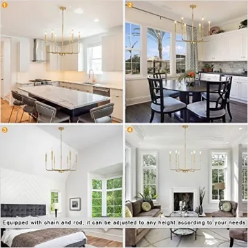 ZCHAOZ Gold Chandelier for Dining Room & Entryway