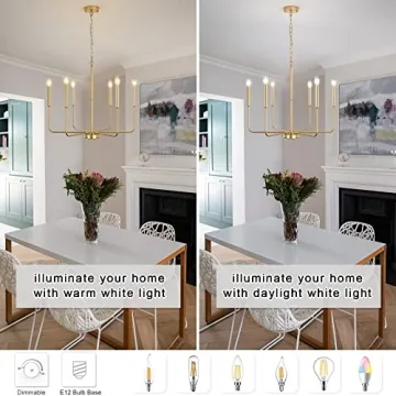 ZCHAOZ Gold Chandelier for Dining Room & Entryway
