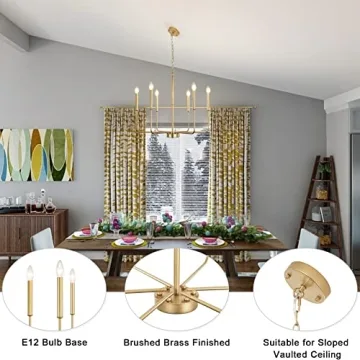 ZCHAOZ Gold Chandelier for Dining Room & Entryway