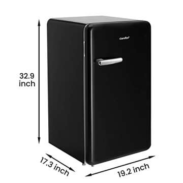 COMFEE 3.3 Cubic Feet Solo Series Retro Refrigerator Sleek Appearance HIPS Interior, Energy Saving, ...