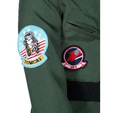 Kids Fighter Pilot Costume - Air Force Flight Suit with Aviator Sunglasses & Tag & Belt for Boys Girls Roleplay Dress Up 6-7 Years