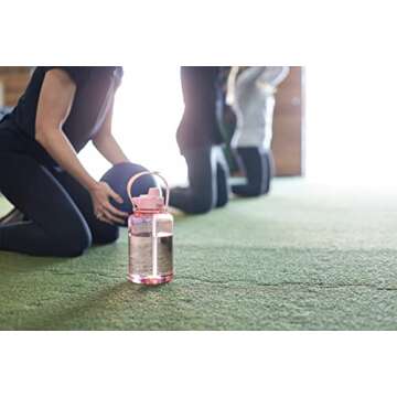 Simple Modern Half Gallon 64 oz Water Bottle with Push Button Silicone Straw Lid & Motivational Measurement Marker | Large Reusable Tritan Plastic Water Jug | Summit Collection | Sweet Taffy