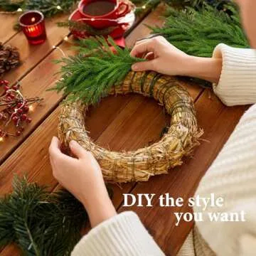 PURPLE STAR 1N 20 Pcs Christmas Norfolk Pine Branches- 19" Extra Length Artificial Xmas Branches Plants Pine Needles- Fake Greenery Norfolk Pine Stems Sprigs for DIY Craft Garland Home Garden Decor