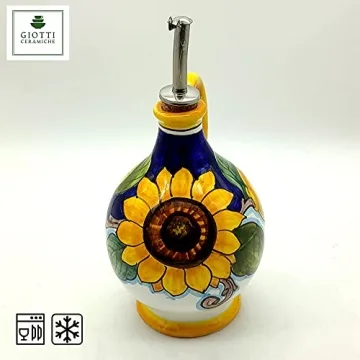 Hand Painted Italian Olive Oil Dispenser Bottle 14 Oz XL