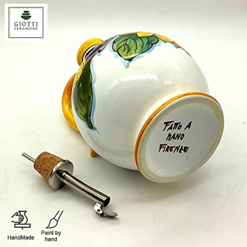 Hand Painted Italian Olive Oil Dispenser Bottle 14 Oz XL