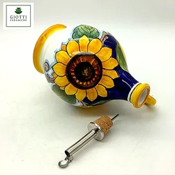 Hand Painted Italian Olive Oil Dispenser Bottle 14 Oz XL