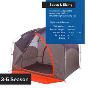 Big Agnes Big House Tent for 6 - Spacious Shelter