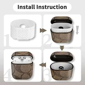 MOLOVA Case for Airpods 1&2 Case,Luxury Stylish PU Ultra Slim & Thin Soft TPU Anti-Slip Scratch Resistant Drop Proof Full Cover Case with Keychain/Lanyard