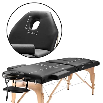 Saloniture Professional Portable Massage Table with Backrest