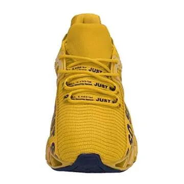 UMYOGO Womens Road Running Shoes Mesh Breathable Sneakers Lightweight Fashion Sports Gym Athletic Shoes Yellow