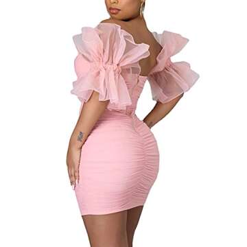 LKOUS Elegant Club & Night Out Dresses - Off Shoulder Bodycon Mini Dress