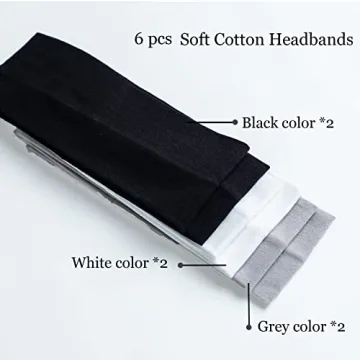 MLMOMVME 6 Cotton Stretch Headbands for Women