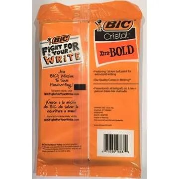BIC Cristal Xtra-Bold Ball Pens 10 Count Pack, Assorted Ink