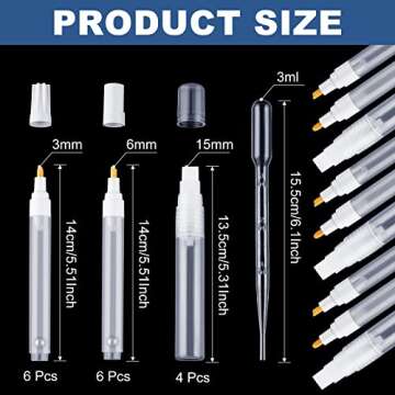 Sherr’s 16 Refillable Acrylic Paint Markers in Various Sizes