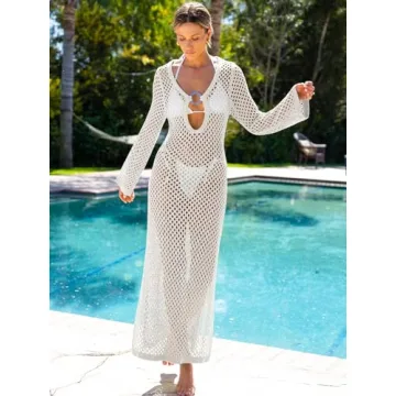 Caracilia Women Crochet Swimsuit Coverup for Summer