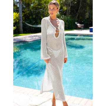 Caracilia Women Crochet Swimsuit Coverup for Summer