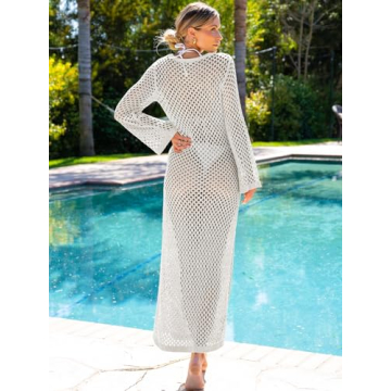 Caracilia Women Crochet Swimsuit Coverup for Summer