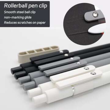 ACEES Gel Pens,6 Pcs 0.5mm Fine Point Black Ink Pens With Smooth Writing,Quick Dry Pens For Journaling,Nurse Aesthetic Pens,Office School Supplies for Men Women Student(Black Gray White)