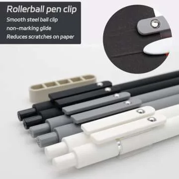 ACEES Gel Pens,6 Pcs 0.5mm Fine Point Black Ink Pens With Smooth Writing,Quick Dry Pens For Journaling,Nurse Aesthetic Pens,Office School Supplies for Men Women Student(Black Gray White)