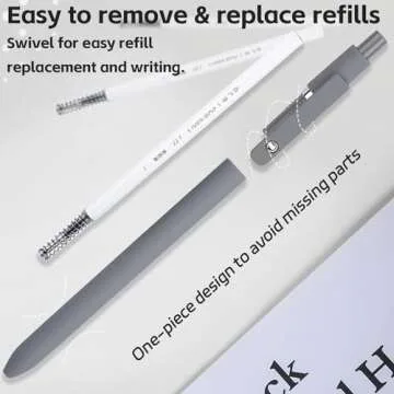 ACEES Gel Pens,6 Pcs 0.5mm Fine Point Black Ink Pens With Smooth Writing,Quick Dry Pens For Journaling,Nurse Aesthetic Pens,Office School Supplies for Men Women Student(Black Gray White)