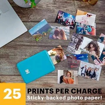 KODAK Step Instant Smartphone Photo Printer - Portable Mini Color Wireless Mobile Printer - Zink 2x3” Sticky-Back Photos - Bluetooth Compatible with iOS & Android Devices - Fun Editing App - Blue