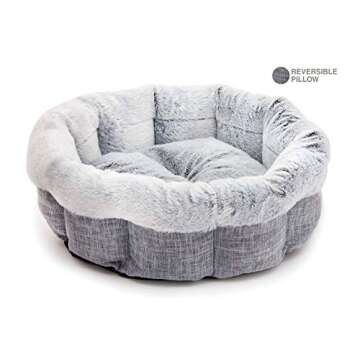 Best Pet Supplies Round Bed for Pet, Light Gray