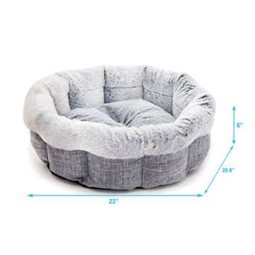 Best Pet Supplies Round Bed for Pet, Light Gray