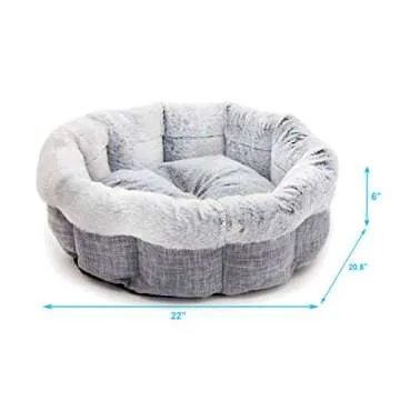 Best Pet Supplies Round Bed for Pet, Light Gray