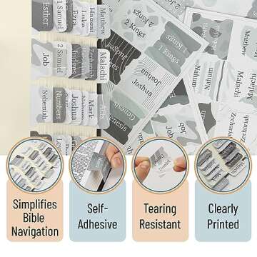 Mr. Pen Bible Tabs Set - 75 Elegant Gray Tabs