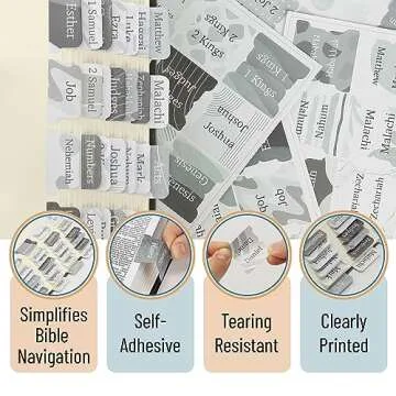 Mr. Pen Bible Tabs Set - 75 Elegant Gray Tabs