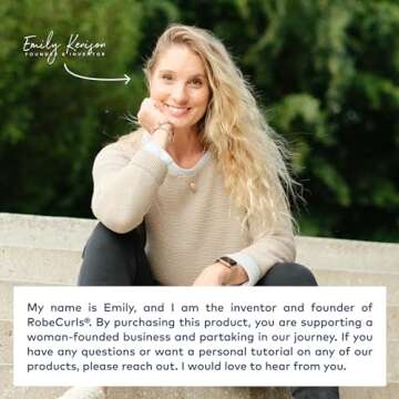 RobeCurls Heatless Hair Curler Set - Satin Curling Headband for Natural, No-Heat Curls - Sleep in Overnight Styling Tool with 2 Scrunchies - Easy & Gentle on Hair – Valentines Day Gift for Her (Black)