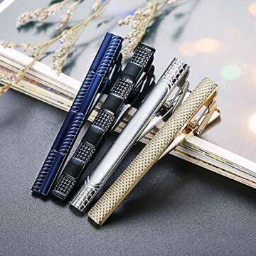 Elegant Jstyle Tie Clip and Cufflink Set for Men Gift Box