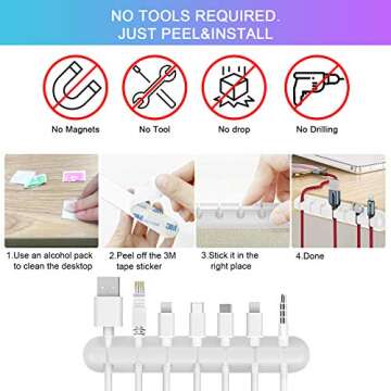 Canisto Cable Organizer Clips for Home and Office Efficiency