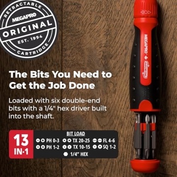 13-in-1 Ratcheting Screwdriver with Ergonomic Grip