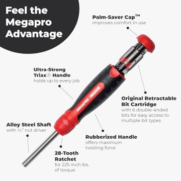 13-in-1 Ratcheting Screwdriver with Ergonomic Grip