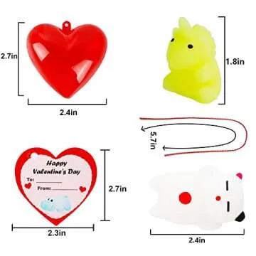 Ridota Kids Valentines Gifts Set with 28 Squishy Toys and Cards