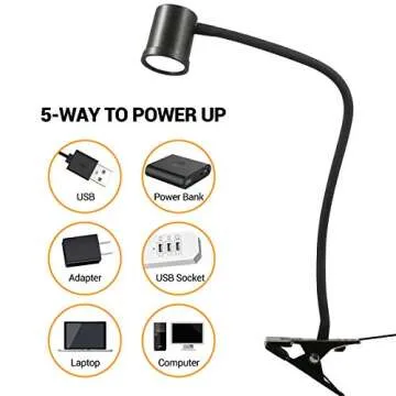 Dimmable Clip-On Light - 3 Color Modes & Flexible Design