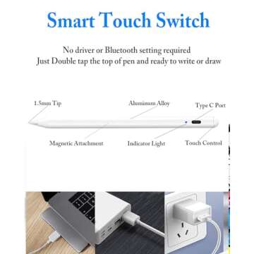 Luntak Active Stylus Pens for Touch Screens with Magnetic Design, Rechargeable Universal iPad Pencil...