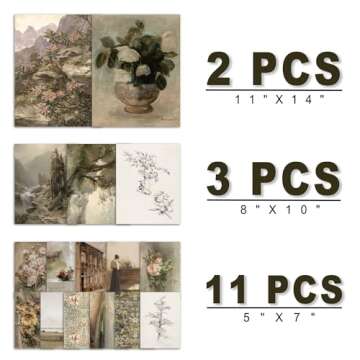 ANERZA 16 PCS Vintage Wall Art Decor, Farmhouse Wall Prints for Bedroom, Rustic Posters for Room Aes...