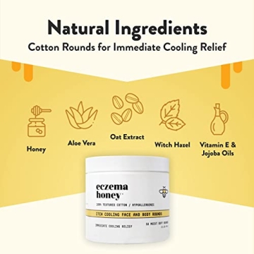 Eczema Honey Cooling Face & Body Rounds - 50 Cotton Pads