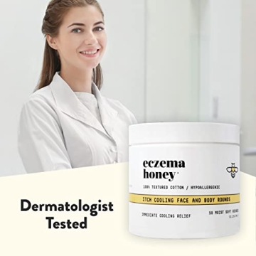 Eczema Honey Cooling Face & Body Rounds - 50 Cotton Pads
